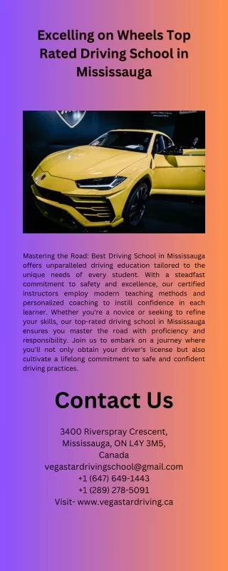 Excelling on Wheels Top-Rated Driving School in Mississauga
