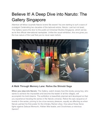 Believe It! A Deep Dive into Naruto_ The Gallery Singapore