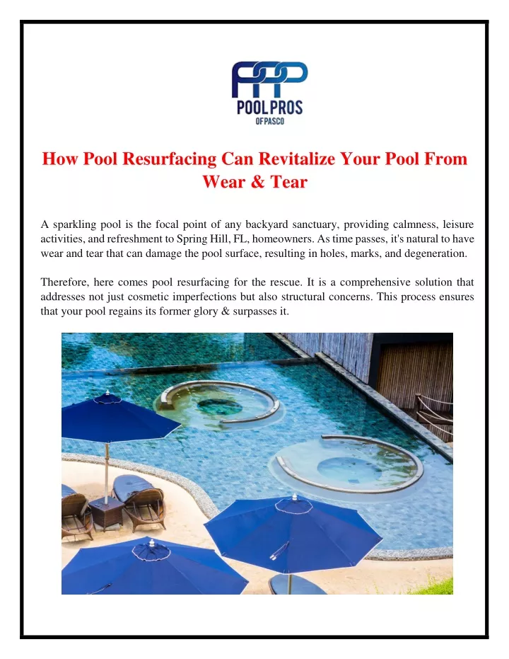 how pool resurfacing can revitalize your pool