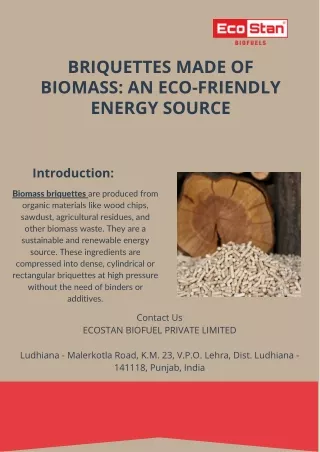 briquettes made of biomass an eco friendly energy