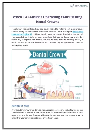 When To Consider Upgrading Your Existing Dental Crowns