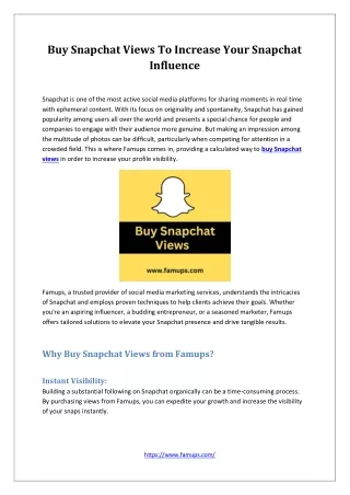 Buy Snapchat Views To Increase Your Snapchat Influence