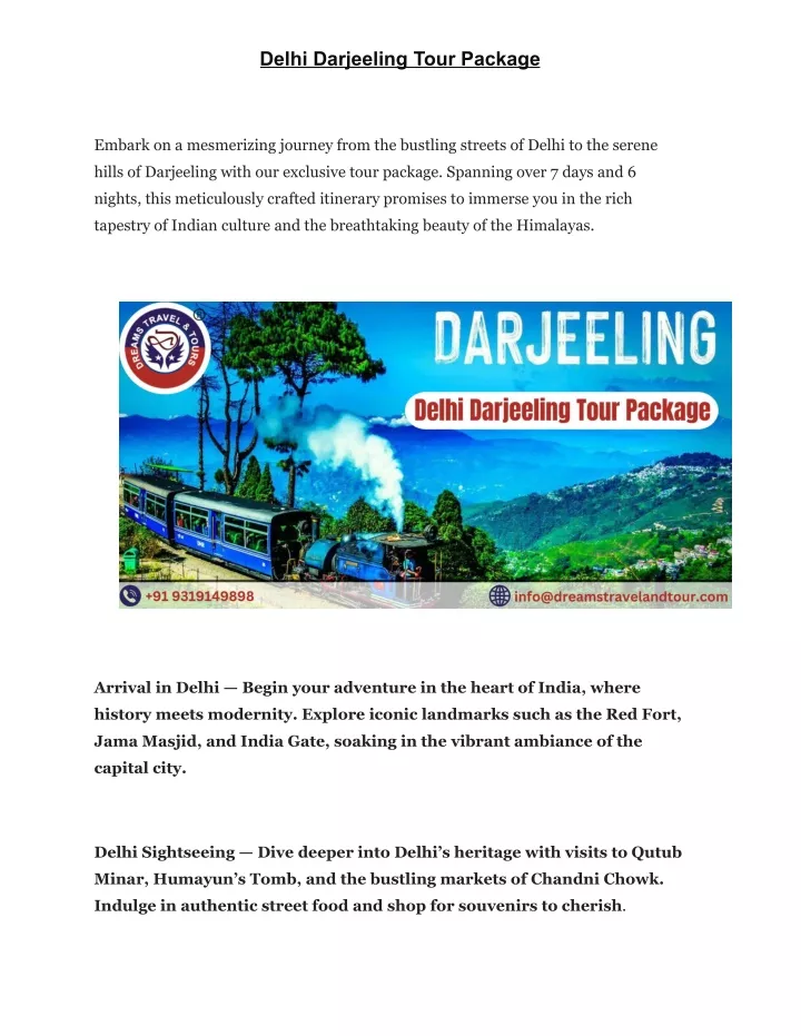 delhi darjeeling tour package