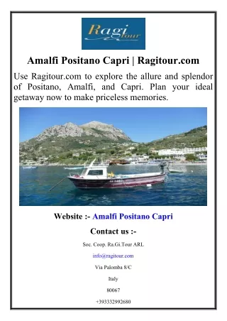 Amalfi Positano Capri  Ragitour.com