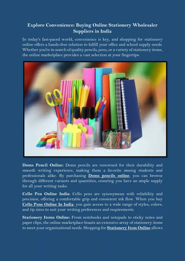 explore convenience buying online stationery