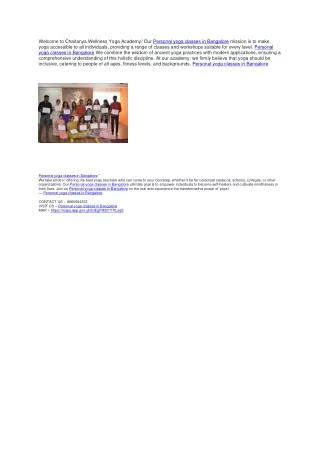 welcome to chaitanya wellness yoga academy
