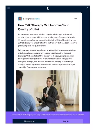 How Talk Therapy Can Improve Your Quality of Life?