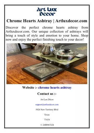 Chrome Hearts Ashtray  Artluxdecor.com