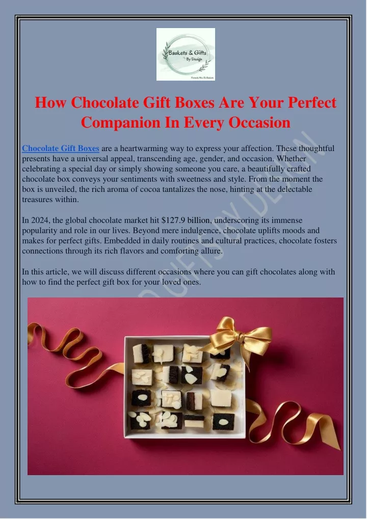 how chocolate gift boxes are your perfect