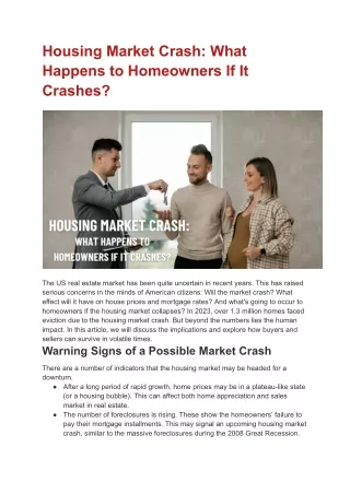Housing Market Crash_ What Happens to Homeowners If It Crashes