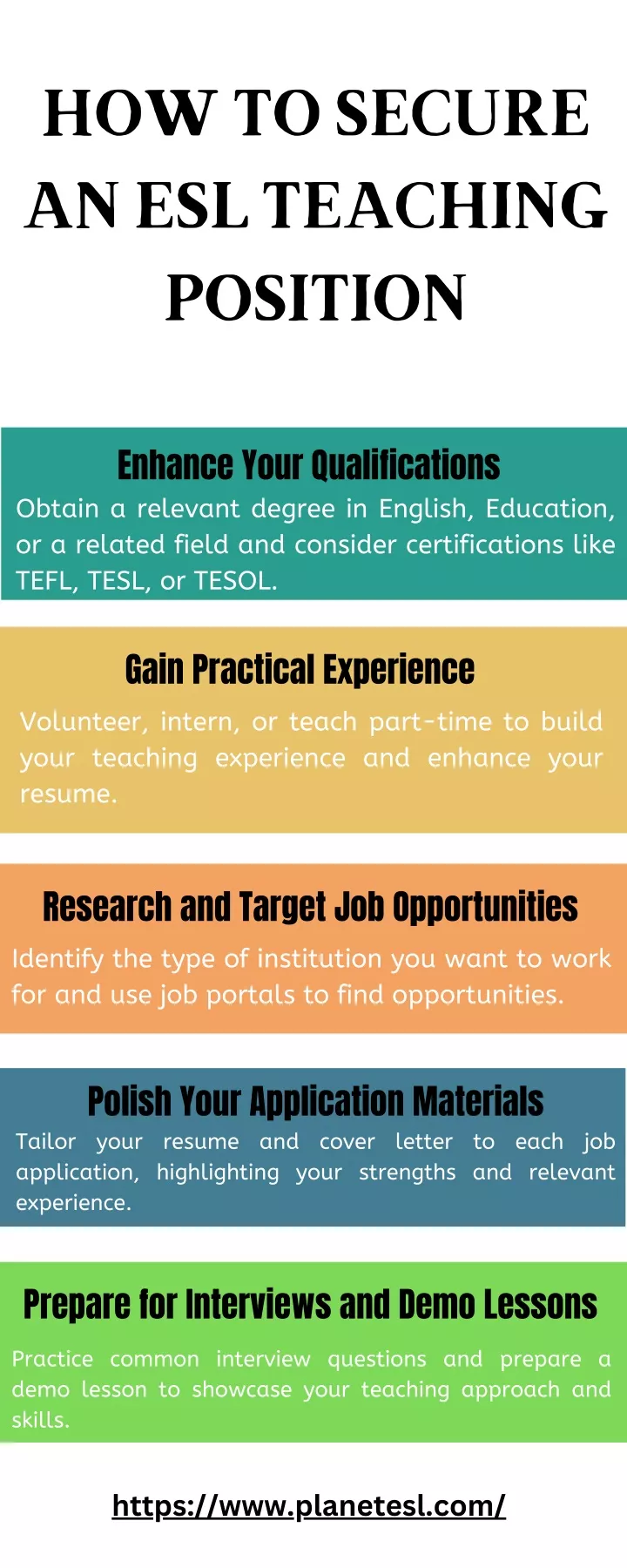 how to secure an esl teaching position