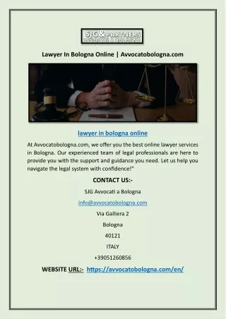 Lawyer In Bologna Online | Avvocatobologna.com