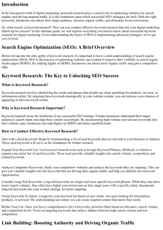 The Ultimate Guide to Successful Keyword Research for Digital Marketing