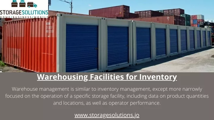 warehousing facilities for inventory