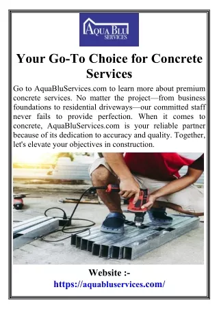 Your Go-To Choice for Concrete Services
