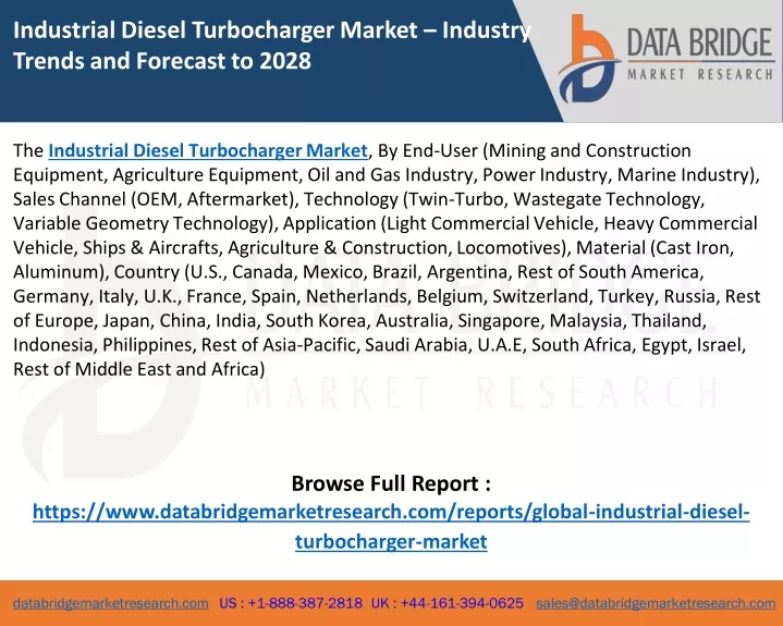 industrial diesel turbocharger market industry
