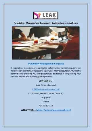Reputation Management Company | Leakcontentremoval.com