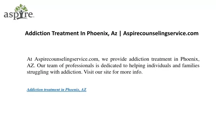 addiction treatment in phoenix