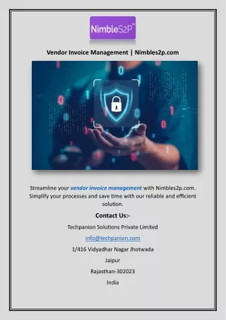 Vendor Invoice Management | Nimbles2p.com