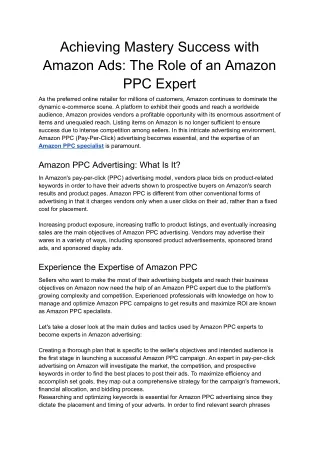 achieving mastery success with amazon