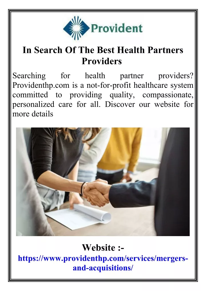 in search of the best health partners providers