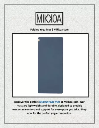Folding Yoga Mat | Mikkoa.com