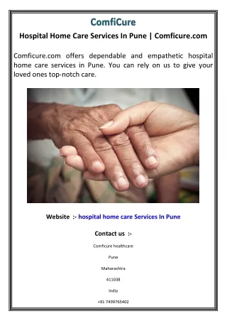 Hospital Home Care Services In Pune   Comficure.com