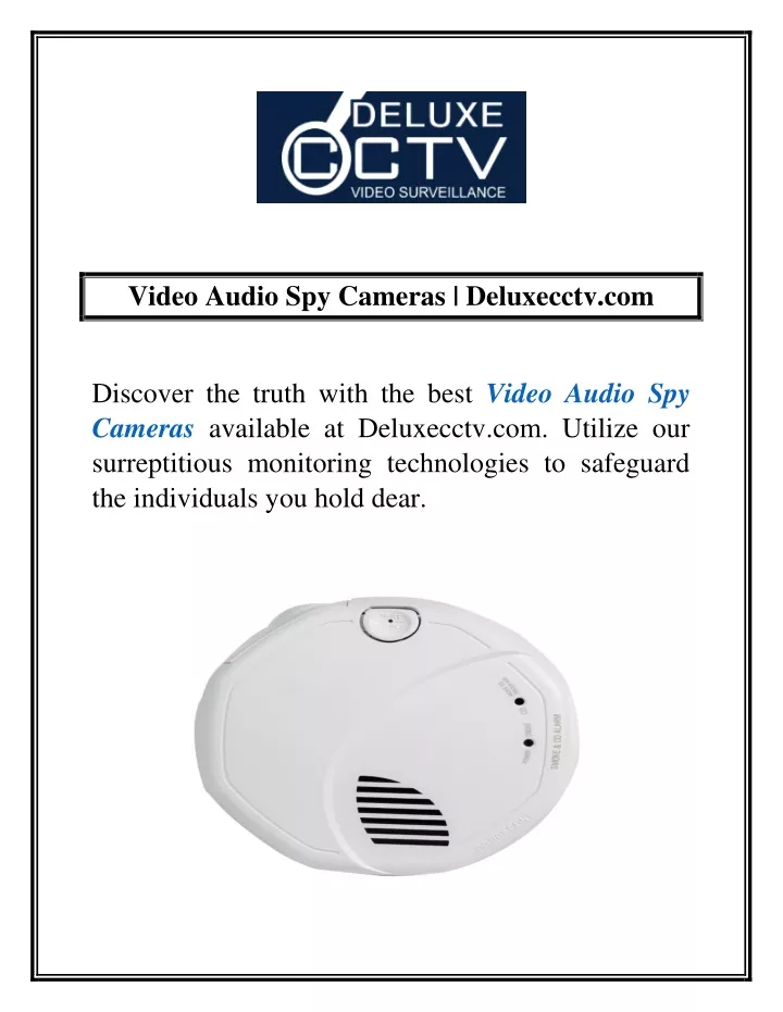 video audio spy cameras deluxecctv com