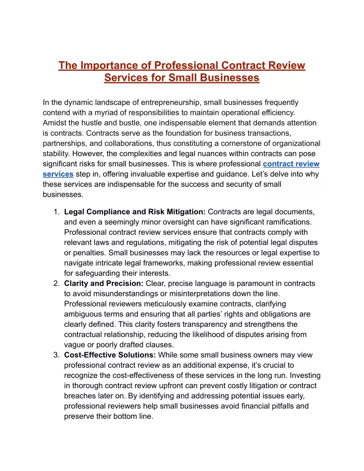 the importance of professional contract review