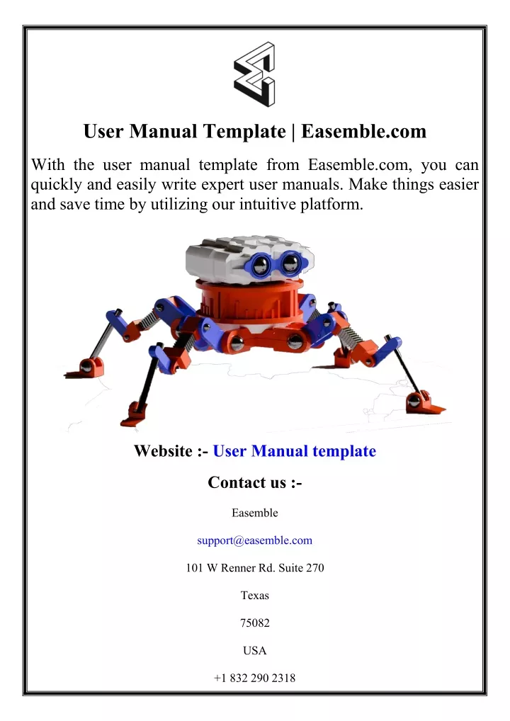 user manual template easemble com