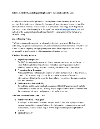 data security in itad safeguarding sensitive