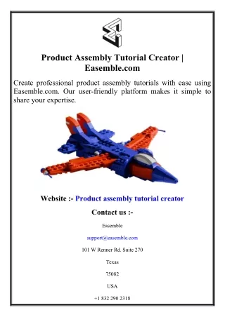 product assembly tutorial creator easemble com
