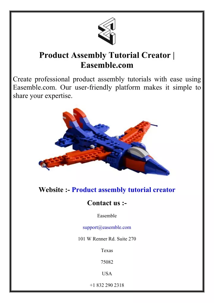 product assembly tutorial creator easemble com