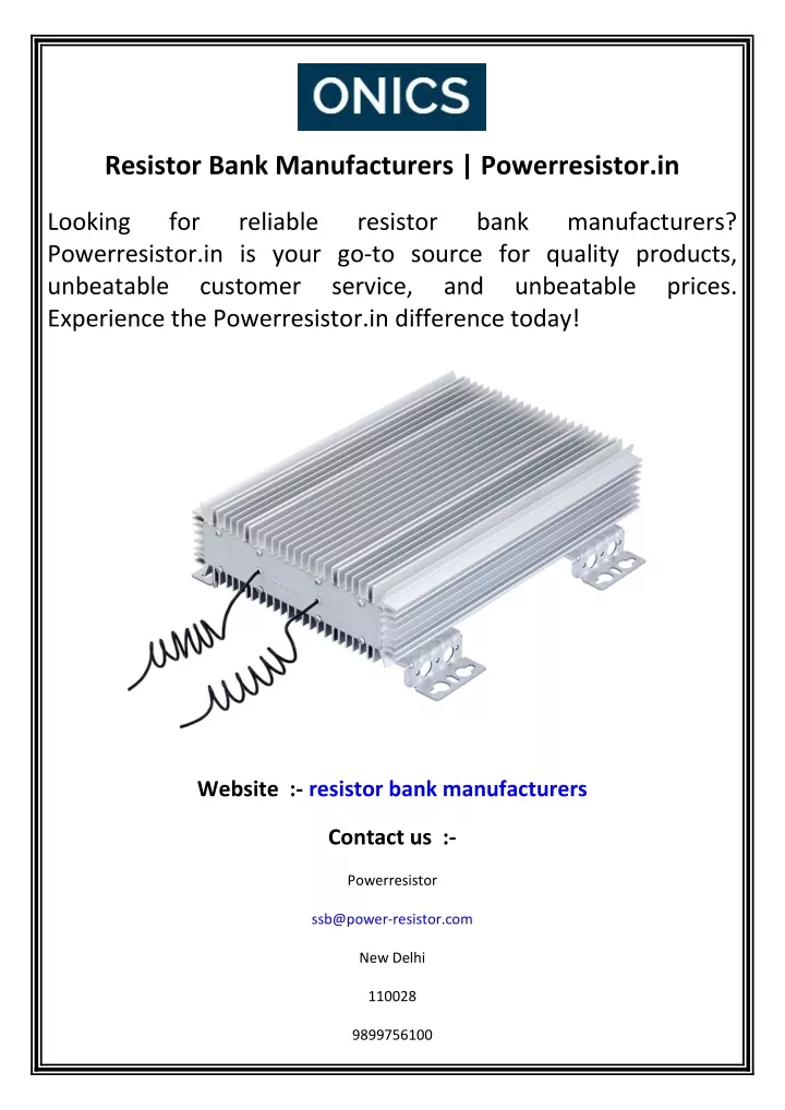 resistor bank manufacturers powerresistor in