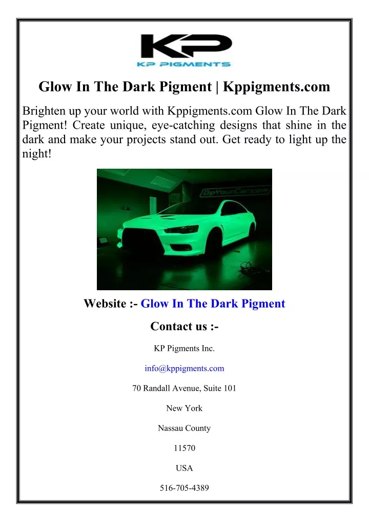 glow in the dark pigment kppigments com