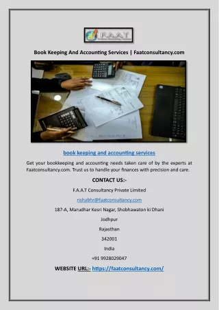 Book Keeping And Accounting Services | Faatconsultancy.com