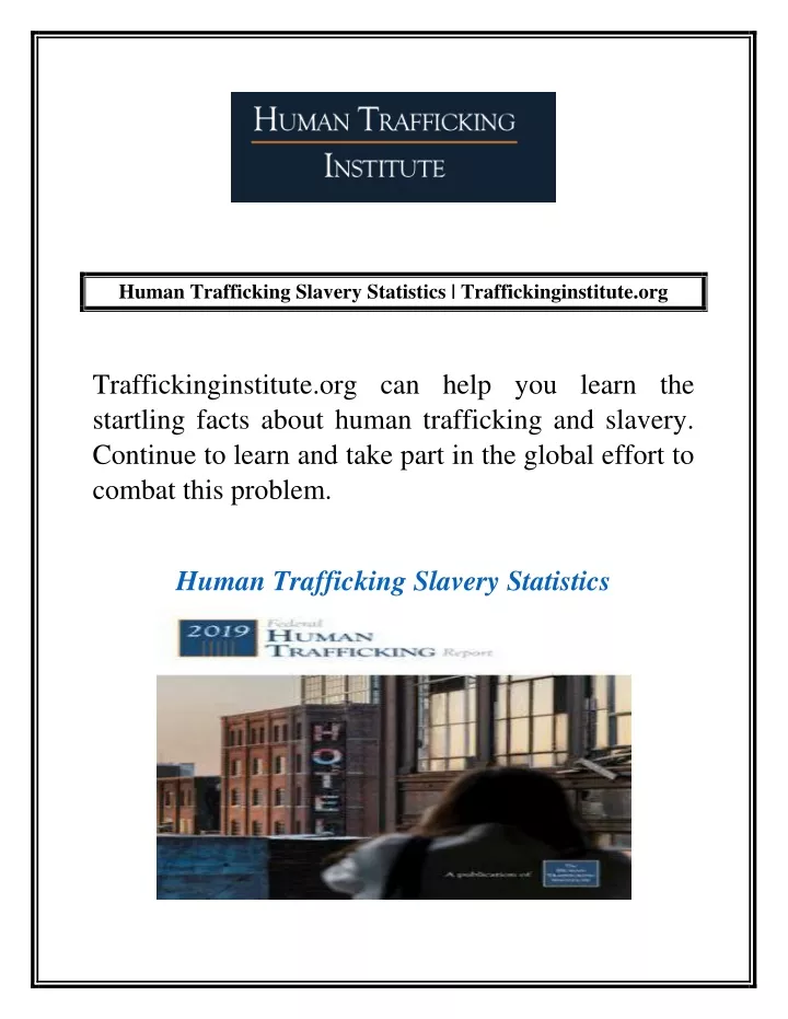 human trafficking slavery statistics