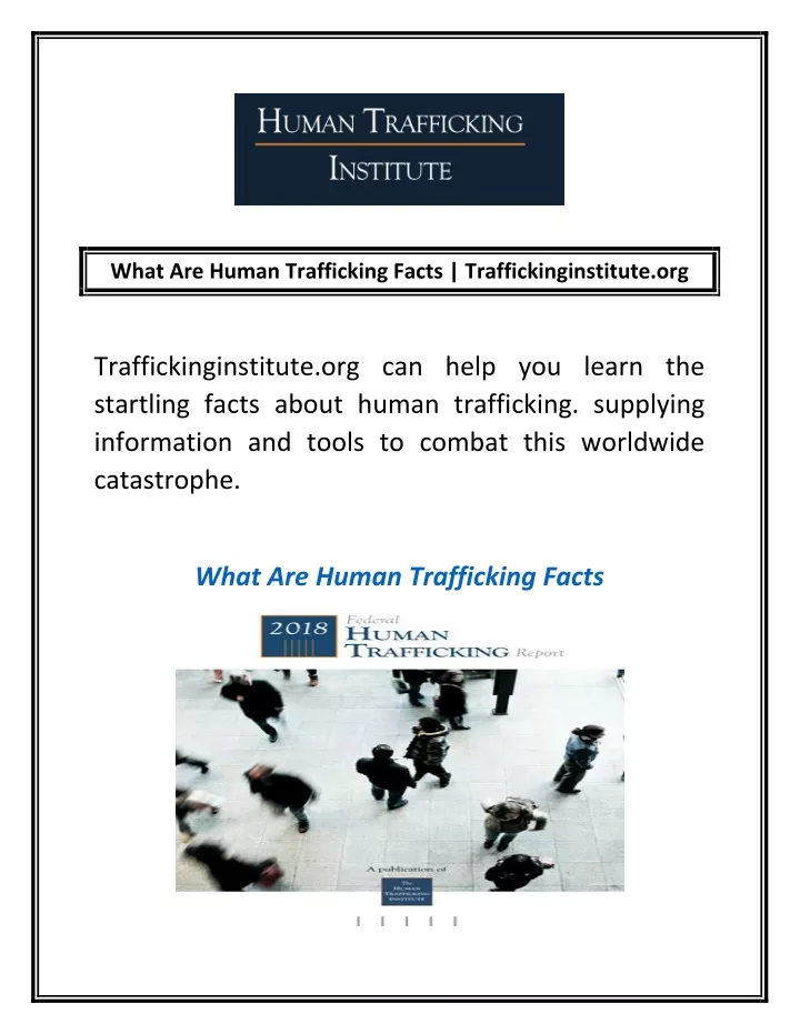 what are human trafficking facts