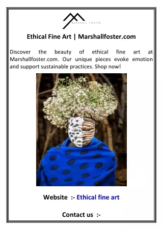 Ethical Fine Art  Marshallfoster.com