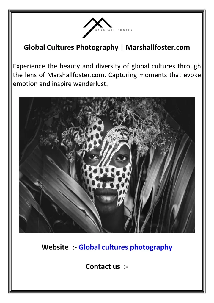 global cultures photography marshallfoster com