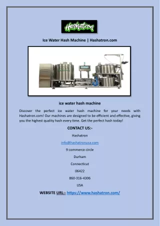 ice water hash machine hashatron com