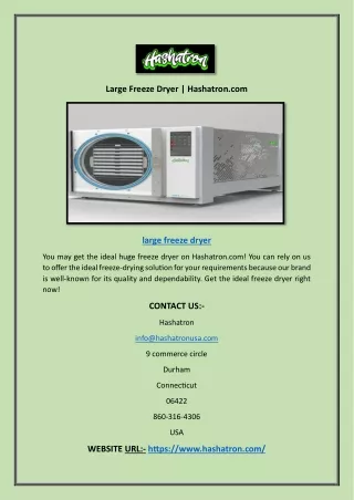 Large Freeze Dryer | Hashatron.com