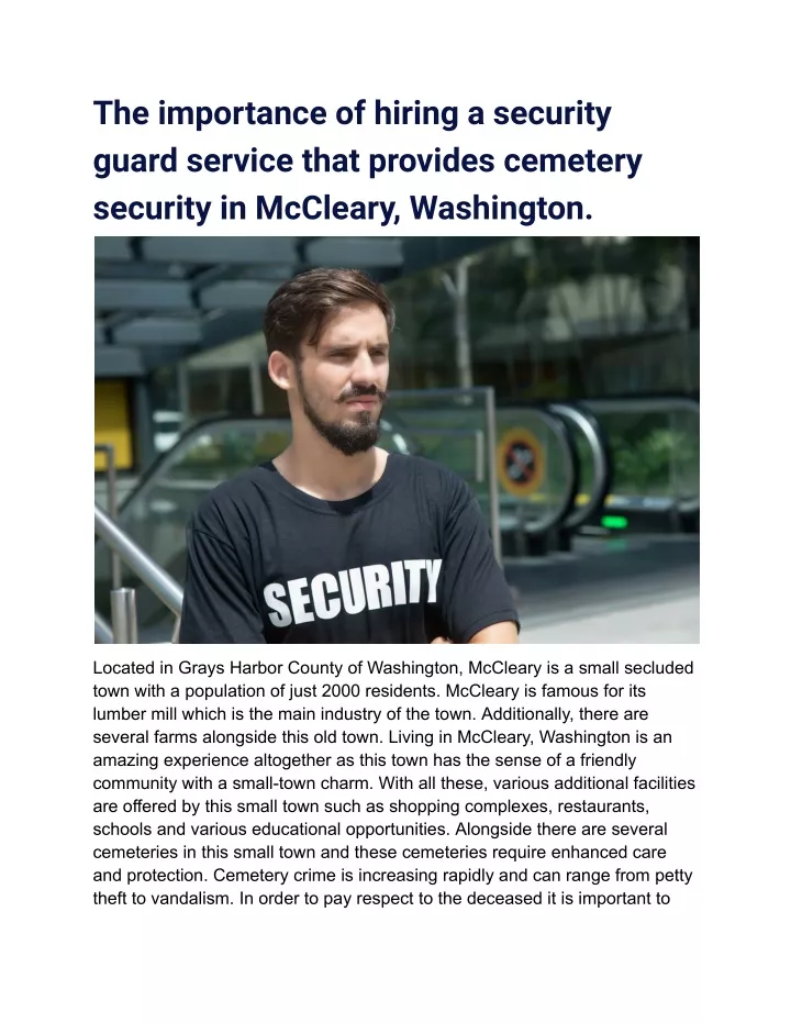 the importance of hiring a security guard service