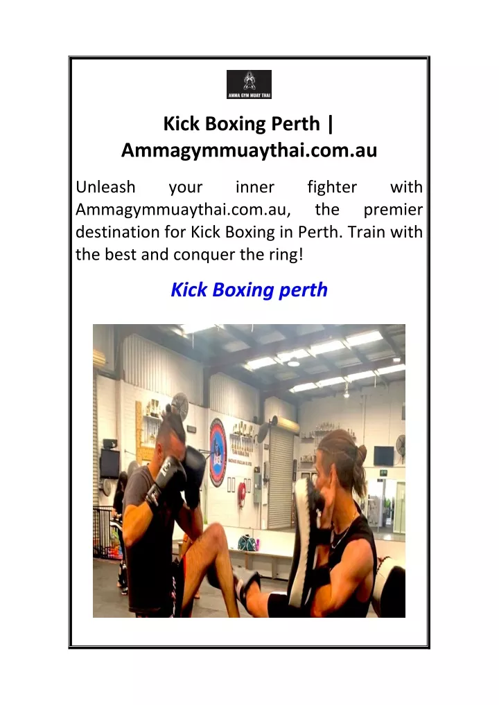 kick boxing perth ammagymmuaythai com au