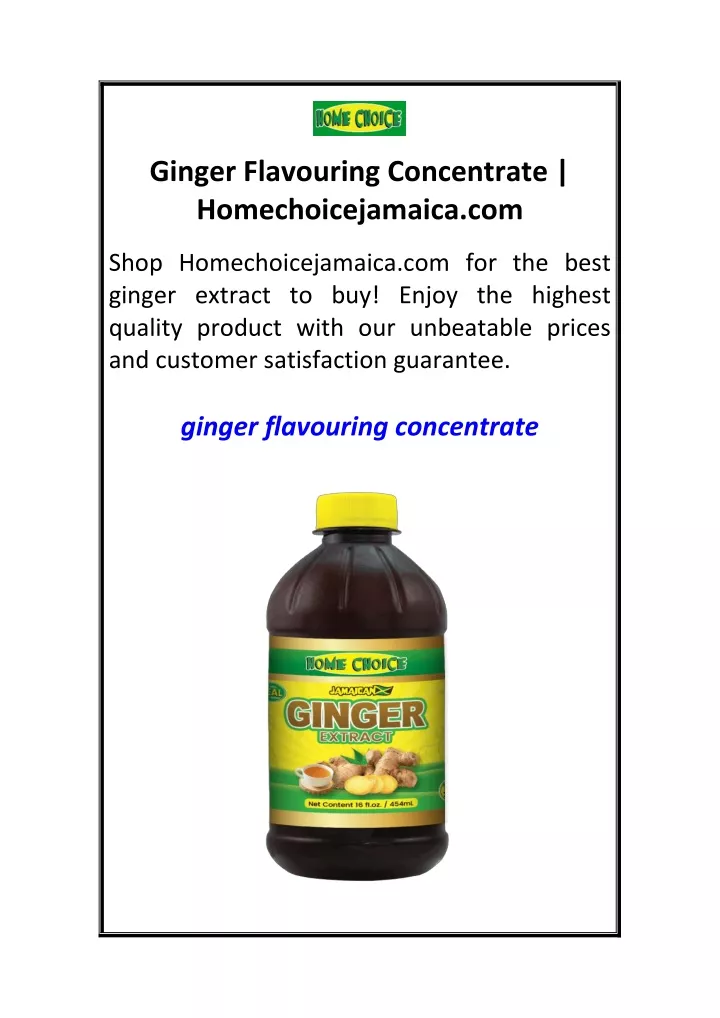ginger flavouring concentrate homechoicejamaica