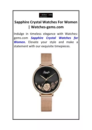 Sapphire Crystal Watches For Women   Watches-gems.com