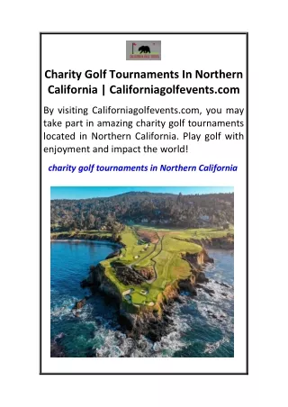 Charity Golf Tournaments In Northern California  Californiagolfevents.com