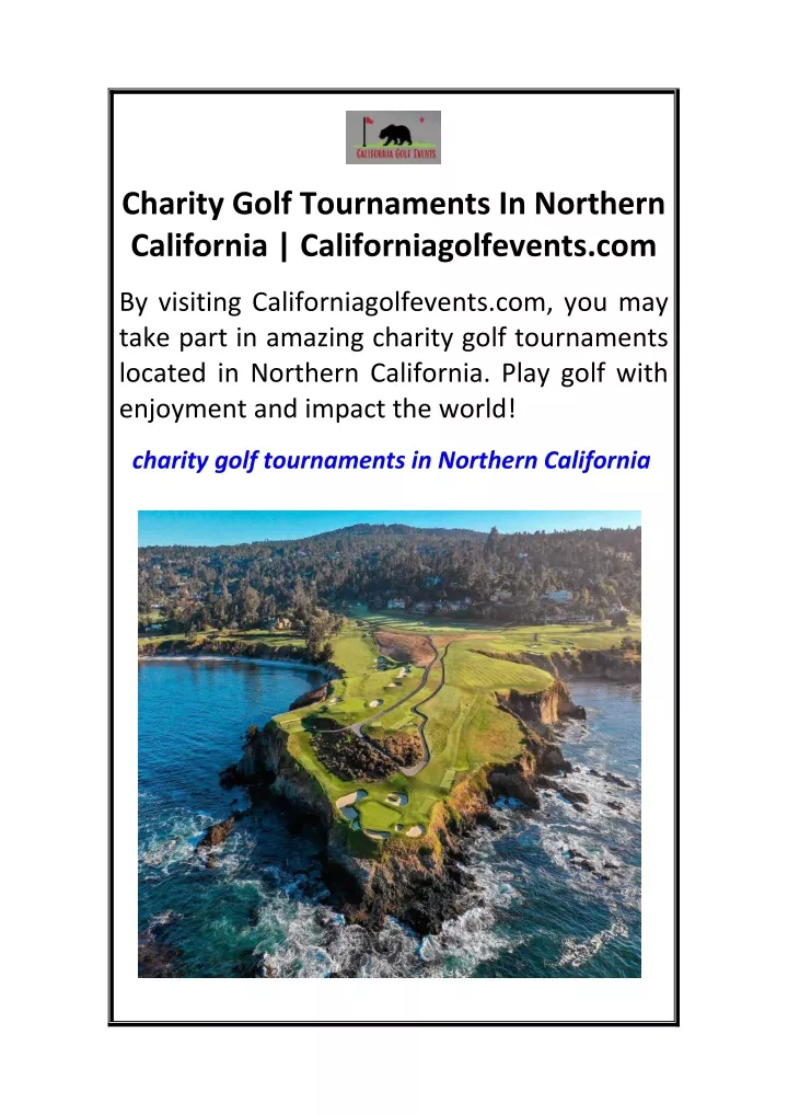 charity golf tournaments in northern california
