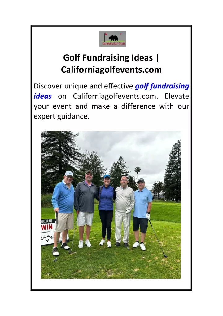 golf fundraising ideas californiagolfevents com