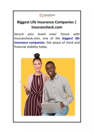 Biggest Life Insurance Companies  Insurancheck.com